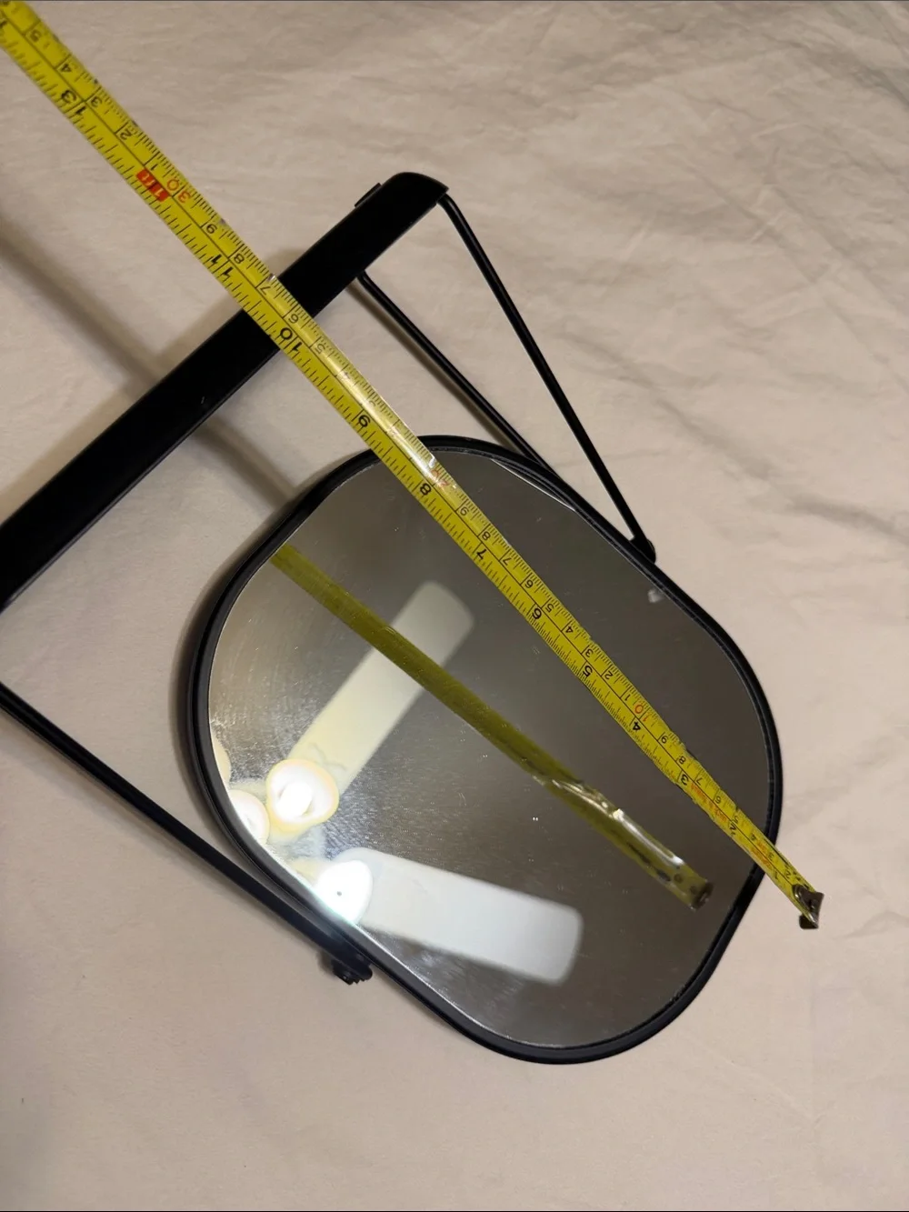 Black Vanity Mirror with Tray - Sleek Home Bath Accessory